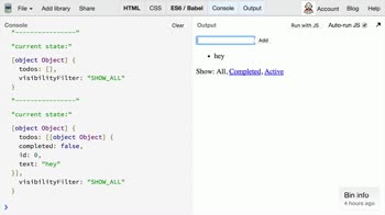 js tutorial about Redux: The Single Immutable State Tree