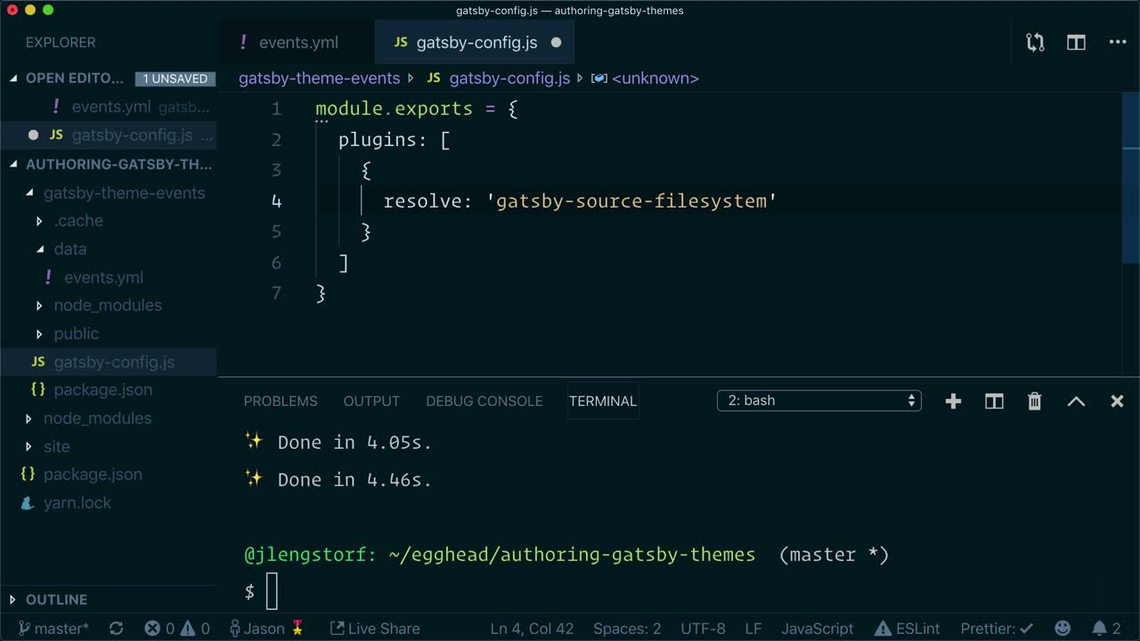 Use And Override A Theme In Gatsby With Component Shadowing Egghead Io