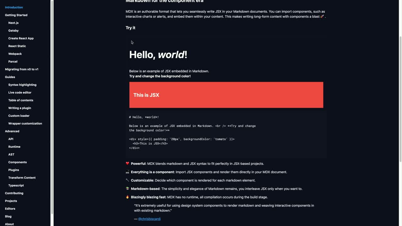 Using Components in Markdown with MDX