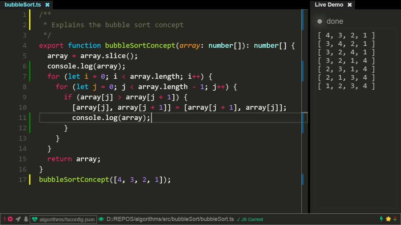 Bubble Sort - Typescript - DEV Community